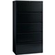 Lorell Fortress Lateral File with Roll-Out Shelf - 36" x 18.6" x 69" - 5 x Drawer(s) for File - Legal, Letter, A4 - Leveling Gli