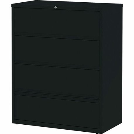 Lorell Fortress Lateral File with Roll-Out Shelf - 42" x 18.6" x 52.5" - 4 x Drawer(s) for File - Letter, A4, Legal - Leveling G