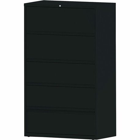 Lorell Fortress Lateral File with Roll-Out Shelf - 42" x 18.6" x 68.8" - 5 x Drawer(s) for File - Letter, A4, Legal - Interlocki