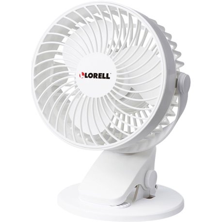 Lorell USB Personal Fan - 127 mm Diameter - 2 Speed - Breeze Mode, Quiet, Adjustable Tilt Head - 7.7" Height x 5.8" Width - Whit