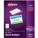 Avery Pin-Style Name Badges - 3 1/2" x 2 1/4" - 100 / Box - White, Clear