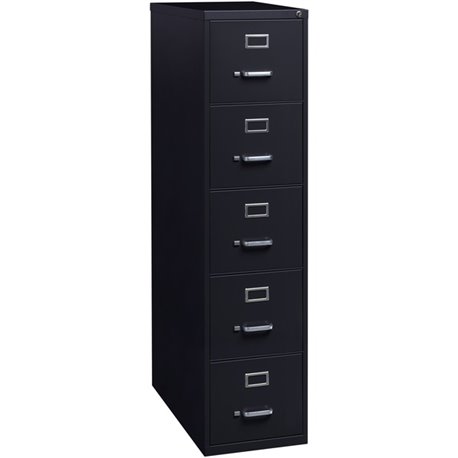 Lorell Fortress Series 26-1/2" Commercial-Grade Vertical File Cabinet - 15" x 26.5" x 61.6" - 5 x Drawer(s) for File - Letter - 