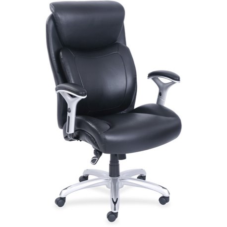 Lorell Wellness by Design Big & Tall Chair with Flexible Air Technology - Black Bonded Leather Seat - Black Bonded Leather Back 