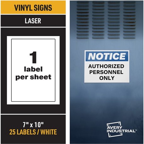 Avery Waterproof Shipping Labels with Ultrahold Permanent Adhesive, 5-1/2" x 8-1/2" , 1,000 Labels for Laser Printers (95526) - 