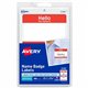 Avery Border Print/Write Hello Name Badges - 2 21/64" Width x 3 3/8" Length - Removable Adhesive - Rectangle - Laser, Inkjet - W