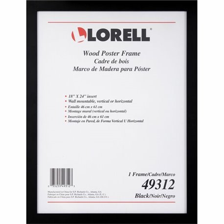 Lorell Wide Frame - 18" Frame Size - Rectangle - Horizontal, Vertical - 1 Each - Black