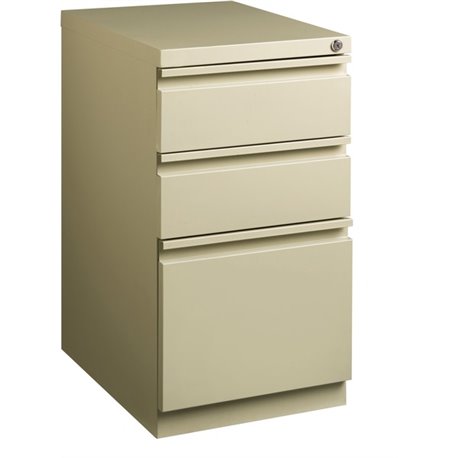 Lorell 20" Box/Box/File Mobile File Cabinet with Full-Width Pull - 15" x 20" x 27.8" - Letter - Ball-bearing Suspension, Securit