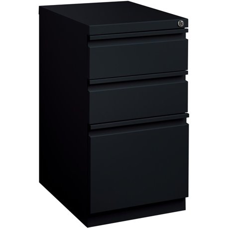 Lorell 20" Box/Box/File Mobile File Cabinet with Full-Width Pull - 15" x 20" x 27.8" - Letter - Ball-bearing Suspension, Recesse