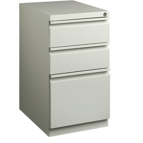 Lorell 20" Box/Box/File Mobile File Cabinet with Full-Width Pull - 15" x 20" x 27.8" - Letter - Security Lock, Recessed Handle, 