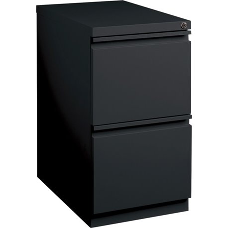 Lorell 20" File/File Mobile File Cabinet with Full-Width Pull - 15" x 20" x 27.8" - Letter - Security Lock, Ball-bearing Suspens