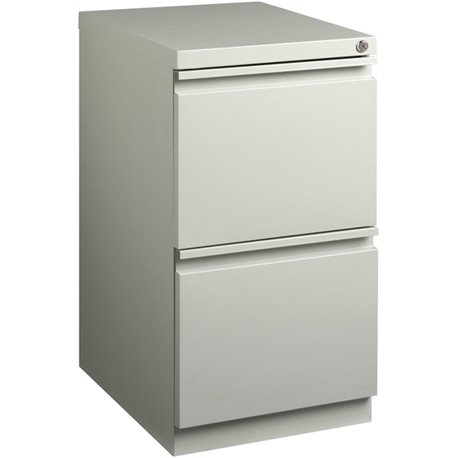 Lorell 20" File/File Mobile File Cabinet with Full-Width Pull - 15" x 20" x 27.8" - Letter - Ball-bearing Suspension, Recessed H