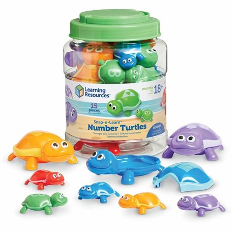 Learning Resources Snap-n-Learn Number Turtles - Skill Learning: Shape, Color, Number, Matching, One-to-One Correspondence, Coun