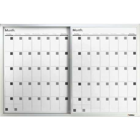 Lorell Magnetic Dry-Erase Calendar Board - 36" (3 ft) Width x 24" (2 ft) Height - Frost Surface - Rectangle - Magnetic - Stain R