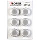 Lorell Round Cap Rare Earth Magnets - 1.2" Diameter - Round - 6 / Pack - Clear