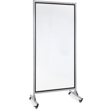 Lorell Double-sided Dry-Erase Easel/Room Divider - 37.5" (3.1 ft) Width x 82.5" (6.9 ft) Height - White Steel Surface - Black Al