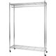 Alba Garment Rack - 26 x Hanger - 66.1" Height x 35" Width - Gray - Chrome Metal - 1 Each