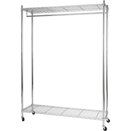 Alba Garment Rack - 26 x Hanger - 66.1" Height x 35" Width - Gray - Chrome Metal - 1 Each