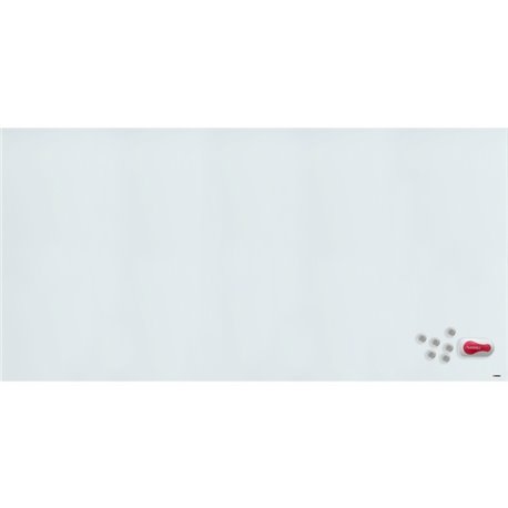 Lorell Magnetic Glass Dry-Erase Board - 96" (8 ft) Width x 48" (4 ft) Height - White Glass Surface - Rectangle - Magnetic - 1 Ea