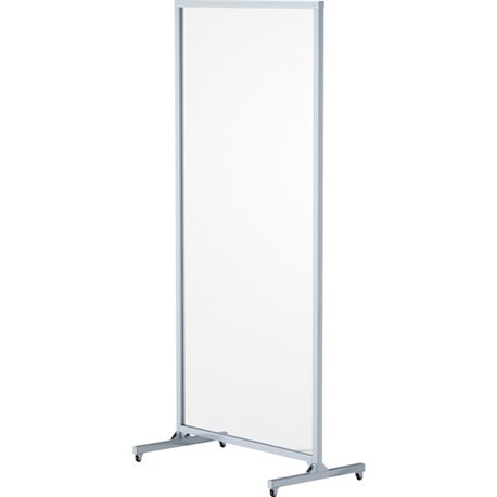 Lorell Mobile Full Protective Glass Screen - 36" Width x 0.3" Depth x 78" Height - 1 Each - Clear - Tempered Glass, Aluminum