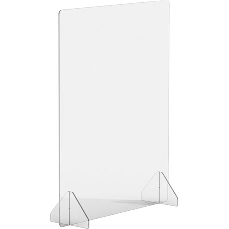 Lorell Social Distancing Barrier - 24" Width x 7" Depth x 30" Height - 1 Each - Clear - Acrylic