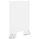 Lorell Social Distancing Barrier w/Pass-Through Cutout - 30" Width x 7" Depth x 36" Height - 1 Each - Clear - Acrylic