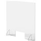 Lorell Social Distancing Barrier w/Pass-Through Cutout - 36" Width x 7" Depth x 30" Height - 1 Each - Clear - Acrylic