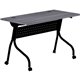 Lorell Flip Top Training Table - For - Table TopCharcoal Rectangle, Melamine Top - Black Four Leg Base - 4 Legs x 48" Table Top 