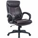 Lorell Executive High-Back Office Chair - Brown Bonded Leather Seat - Brown Bonded Leather Back - High Back - 1 Each