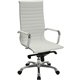 Lorell Modern Executive High-Back Office Chair - Bonded Leather Seat - Bonded Leather Back - High Back - 5-star Base - White - L