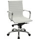 Lorell Modern Managerial Mid-back Office Chair - Bonded Leather Seat - Bonded Leather Back - Mid Back - 5-star Base - White - 1 