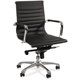 Lorell Modern Managerial Mid-back Office Chair - Leather Seat - Leather Back - Mid Back - 5-star Base - Black - 1 Each