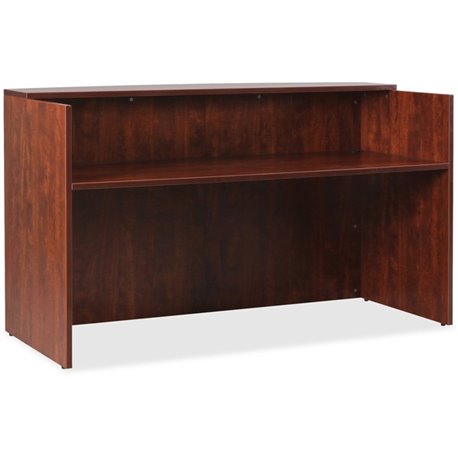 Lorell Essentials Series Front Reception Desk - 1" Top, 35.4" x 70.9"42.5" Desk - Finish: Cherry Laminate - Durable - For Office