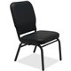 Lorell Oversize Stack Chairs with No Arms - Black Vinyl Seat - Black Vinyl Back - Steel Frame - Four-legged Base - 2 / Carton