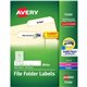 Avery TrueBlock File Folder Labels - 21/32" Width x 3 7/16" Length - Permanent Adhesive - Rectangle - Laser, Inkjet - White - Pa