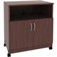 Lorell Mobile Machine Stand with Shelf - 30.8" Height x 28" Width x 19.3" Depth - Mahogany - Laminated Particleboard - Mahogany