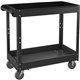 Lorell Utility Cart - 2 Shelf - 400 lb Capacity - Steel - 30" Length x 16" Width x 32" Height - Black - 1 Each