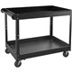 Lorell Utility Cart - 2 Shelf - 400 lb Capacity - Steel - 36" Length x 24" Width x 32" Height - Black - 1 Each