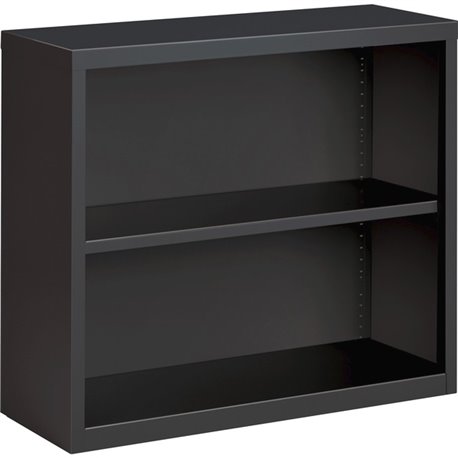 Lorell Fortress Series Bookcase - 34.5" x 12.6"30" - 2 Shelve(s) - Material: Steel - Finish: Charcoal, Powder Coated - Adjustabl