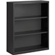 Lorell Fortress Series Bookcase - 34.5" x 13"42" - 3 Shelve(s) - Material: Steel - Finish: Charcoal, Powder Coated - Adjustable 