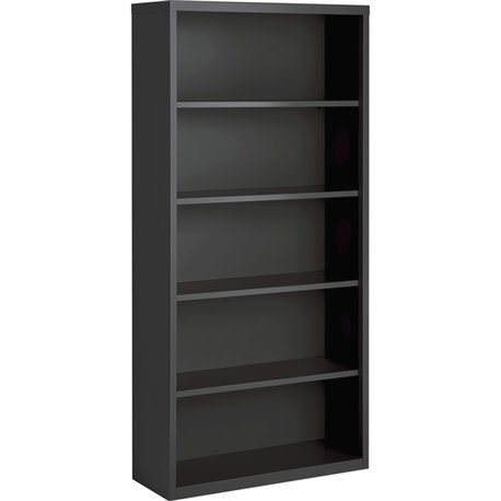 Lorell Fortress Series Bookcase - 34.5" x 13"72" - 5 Shelve(s) - Material: Steel - Finish: Charcoal, Powder Coated - Adjustable 