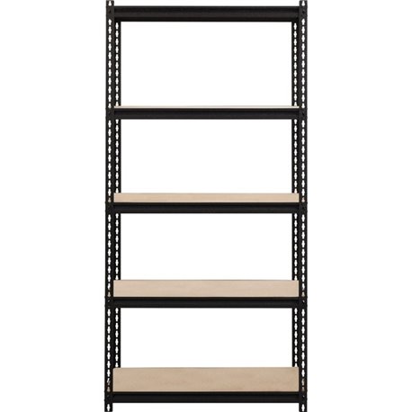 Lorell Iron Horse 2300 lb Capacity Riveted Shelving - 5 Shelf(ves) - 72" Height x 36" Width x 18" Depth - 30% Recycled - Black -