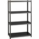 Lorell Iron Horse 3200 lb Capacity Riveted Shelving - 4 Shelf(ves) - 60" Height x 36" Width x 18" Depth - 30% Recycled - Black -