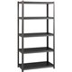 Lorell Iron Horse 3200 lb Capacity Riveted Shelving - 5 Shelf(ves) - 72" Height x 36" Width x 18" Depth - 30% Recycled - Black -