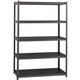 Lorell Iron Horse 3200 lb Capacity Riveted Shelving - 5 Shelf(ves) - 72" Height x 48" Width x 18" Depth - 30% Recycled - Black -