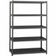 Lorell Iron Horse 3200 lb Capacity Riveted Shelving - 5 Shelf(ves) - 72" Height x 48" Width x 24" Depth - 30% Recycled - Black -