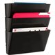 Lorell Wall File Pockets - 14.8" Height x 13.1" Width x 4.3" Depth - Black - 3 / Pack