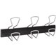 Alba Wall Coat Peg - 6 Hooks - 132.28 lb (60 kg) Capacity - 18.1" Length - for Coat, Clothes - Plastic - Black, Gray - 1 Each