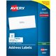 Avery Copier Address Labels - 1" Width x 2 13/16" Length - Permanent Adhesive - Rectangle - White - Paper - 33 / Sheet - 100 Tot