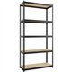 Lorell Narrow Riveted Shelving - 5 Shelf(ves) - 60" Height x 30" Width x 12" Depth - 28% Recycled - Black - Steel - 1 Each