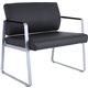 Lorell Healthcare Reception Big & Tall Sled Base Guest Chair - Silver Powder Coated Steel Frame - Sled Base - Black - Vinyl - 1 